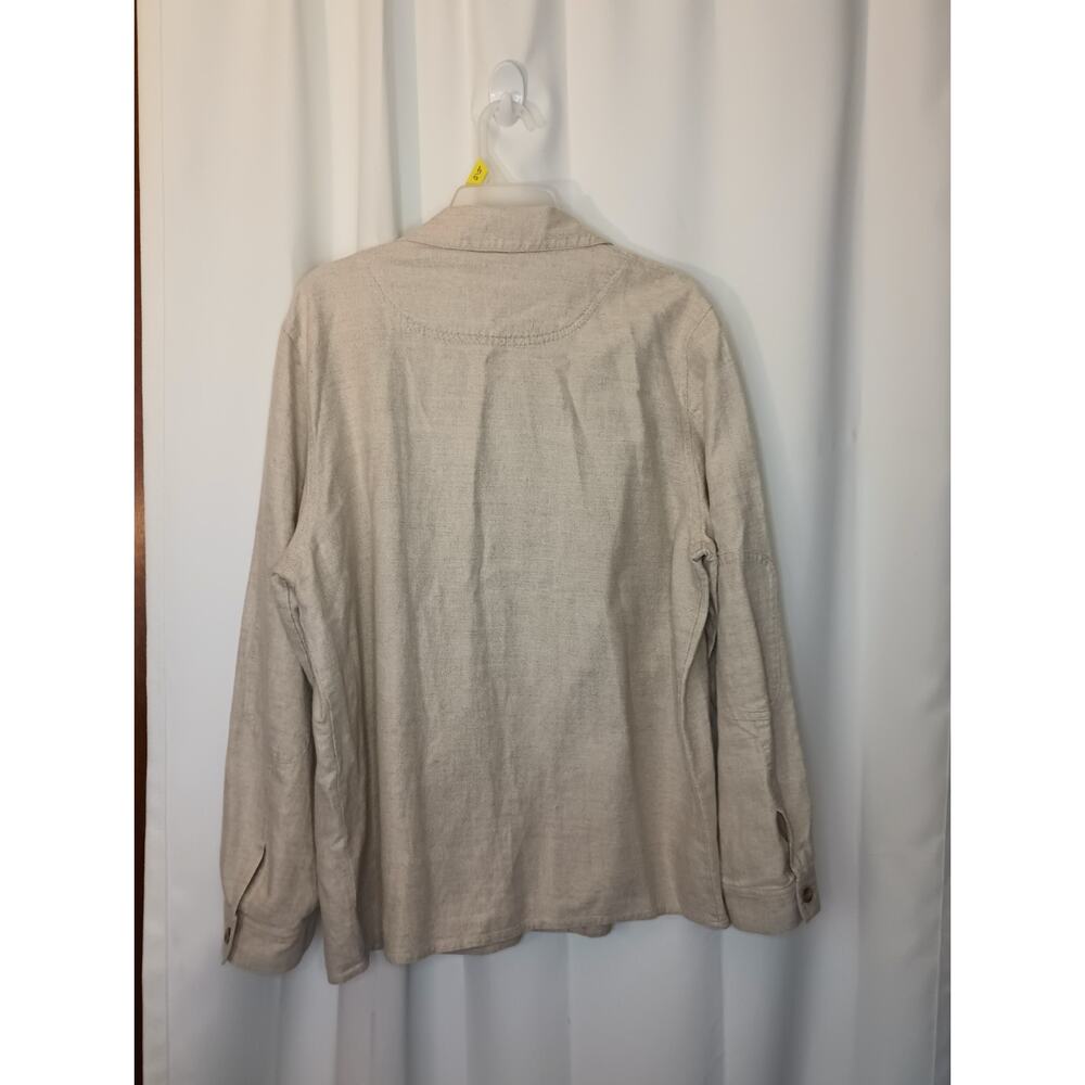 Vtg Jones Wear Womens Linen Chore Jacket XL Beige Minimalist Lagom Coastal - Picture 7 of 9